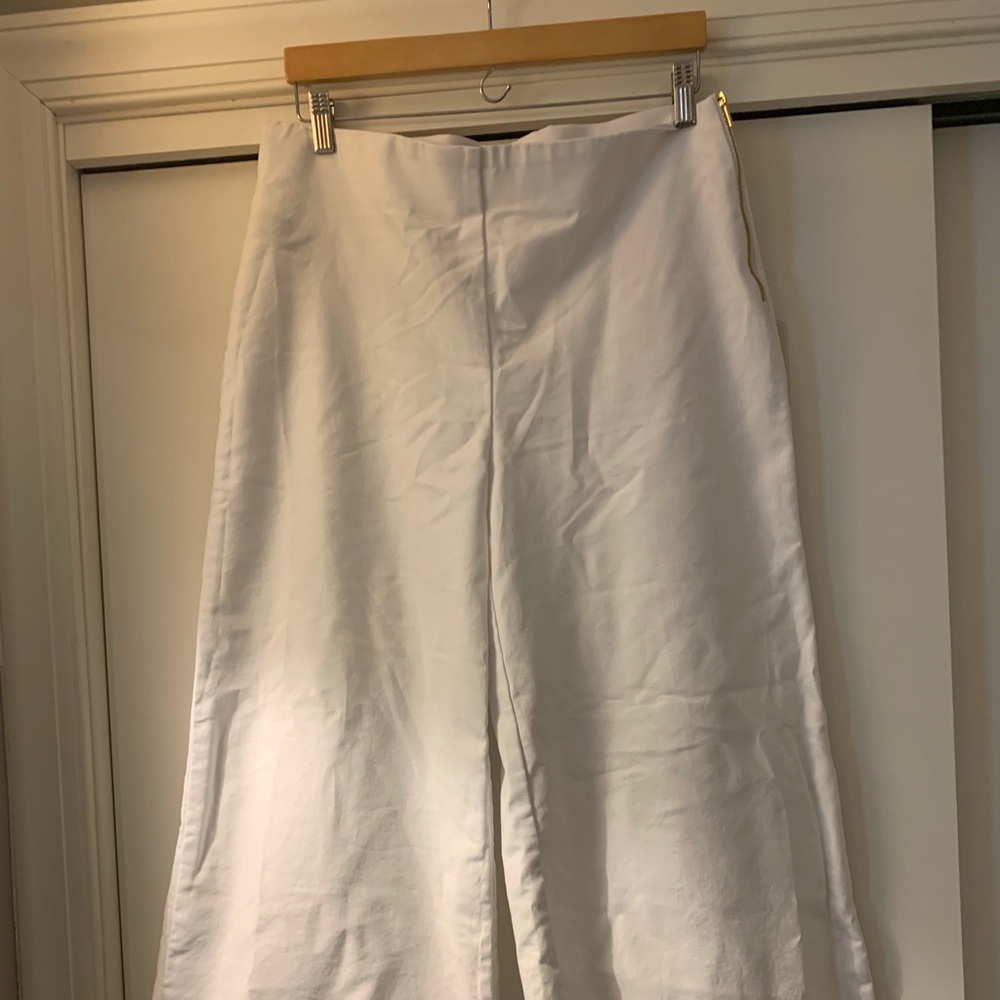 Ralph Lauren White Wide Leg Cropped Pants